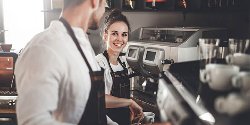 Employees at a coffee shop