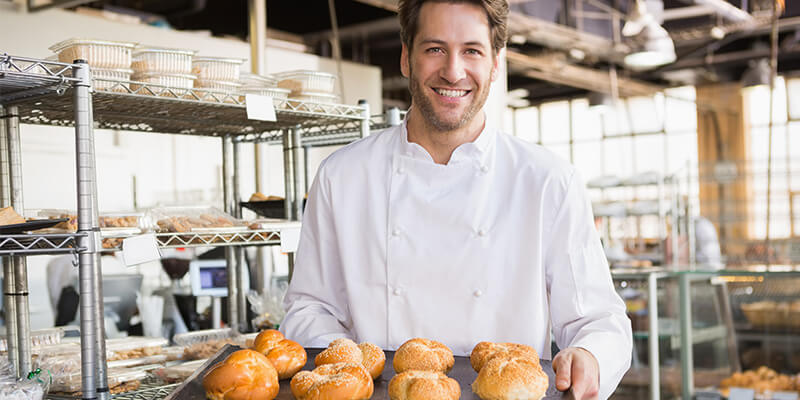 Baker with bread