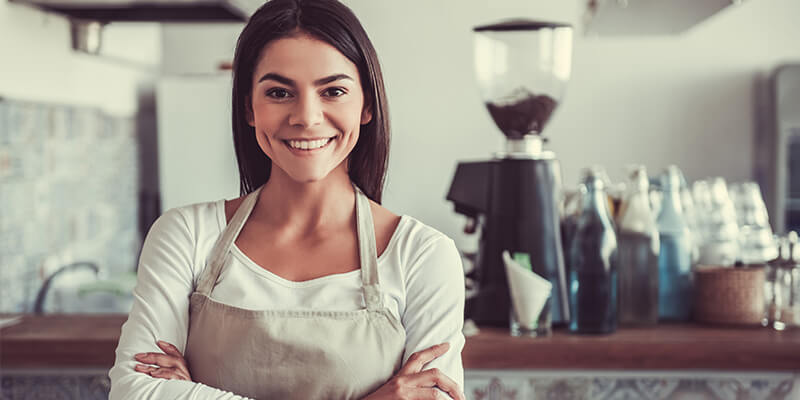 Barista in cafe