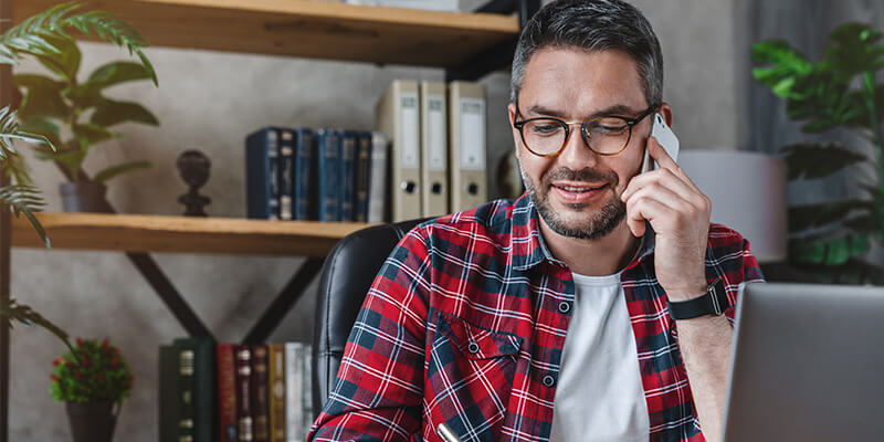 Business owner in home office