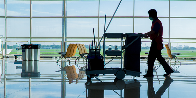 Cleaning service at an airport