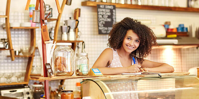 Employee in coffee shop