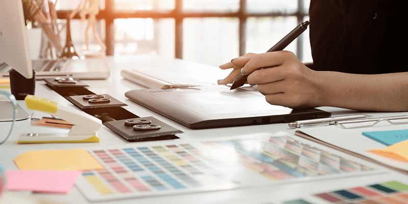 Desk of a graphic designer