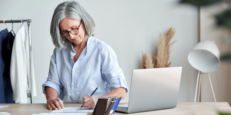 Employee working at home office