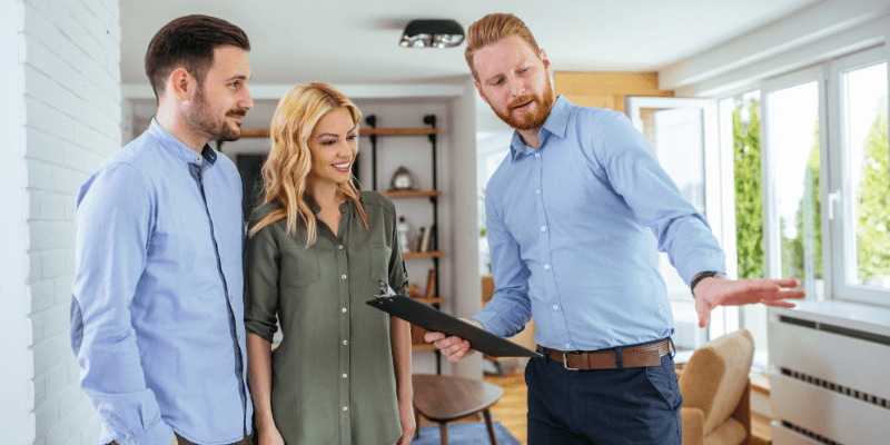 Real estate agent at house tour