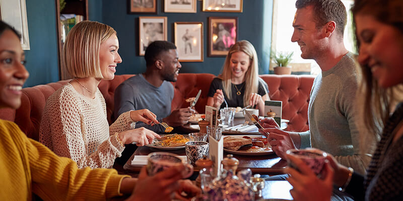 Patrons at a restaurant 